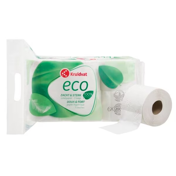Kruidvat ECO troslojni toaletni papir<br>6 rolni
