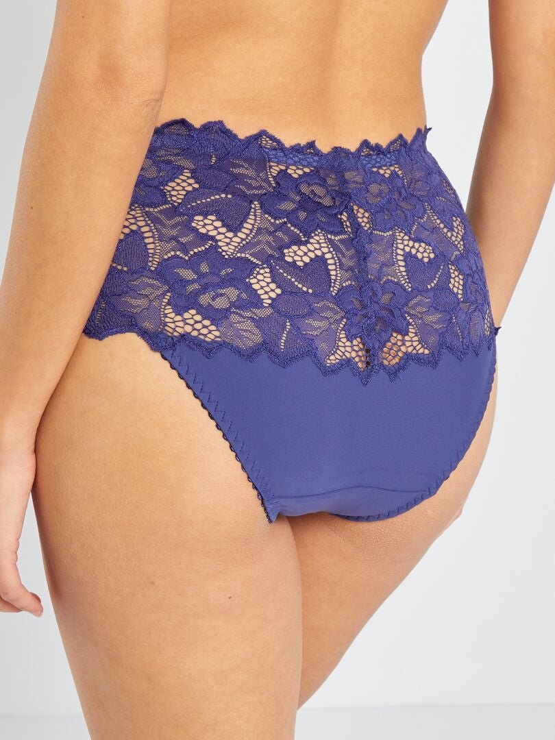 Cuecas de renda 'Sans Complexe' - AZUL