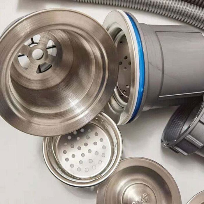 Kit de vidange d'évier - PZCC - Économiseur d'espace - Anti-blocage - Anti-odeur - Acier inoxydable 304