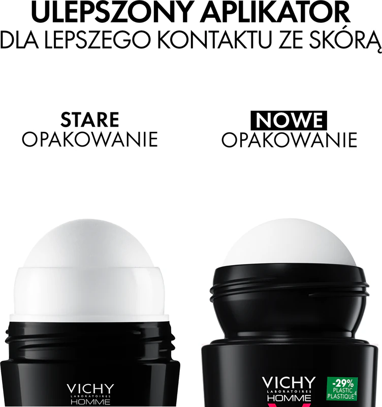 Desodorante antitranspirante roll-on Vichy Homme contra transpiração excessiva.