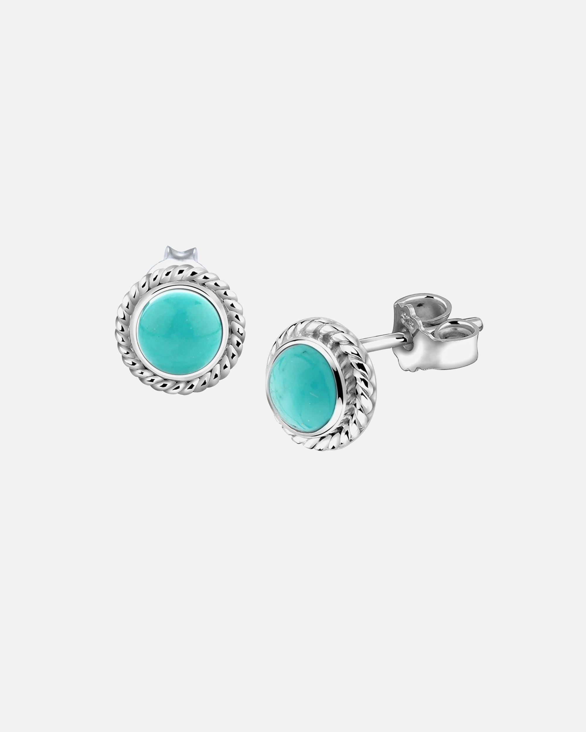Nenalina Clous d'oreilles pour Femmes Classique avec pierre précieuse Howlite turquoise en argent sterling 925