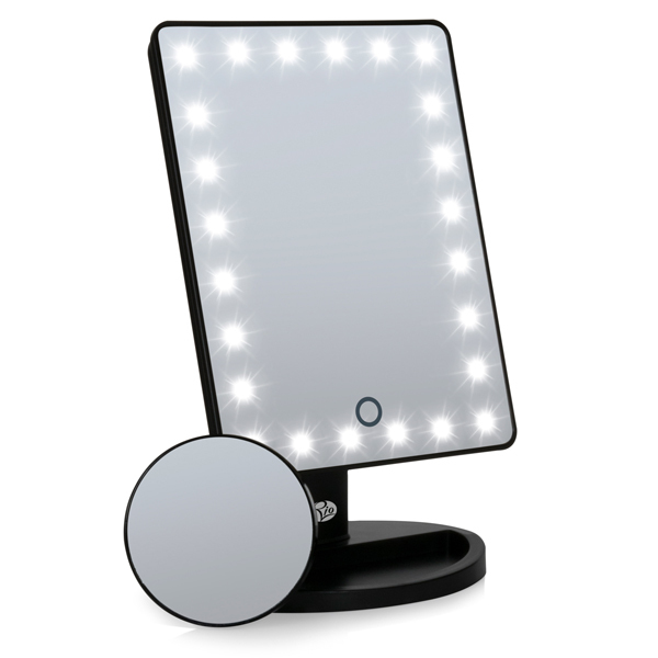 Rio 24 LED-Touch-Kosmetikspiegel, dimmbar – Schwarz