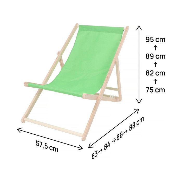Set di 2 lettini prendisole in legno 