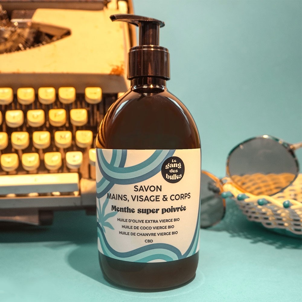 Le gang des bulles Savon mains, visage et corps - menthe super poivrée