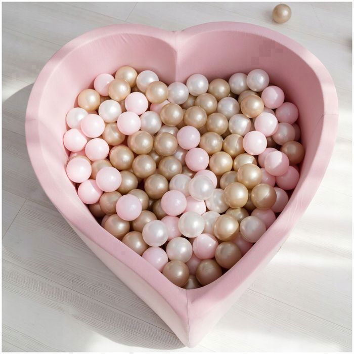 MISIOO Colorful Plastic Ball Pit Balls for Babies and Children, 6 cm, 600 Balls: Pink/Gold/Pearl White