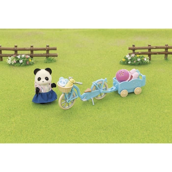 La fille panda, son vélo et sa remorque - SYLVANIAN FAMILIES - 5652 - Pour enfant à partir de 3 ans