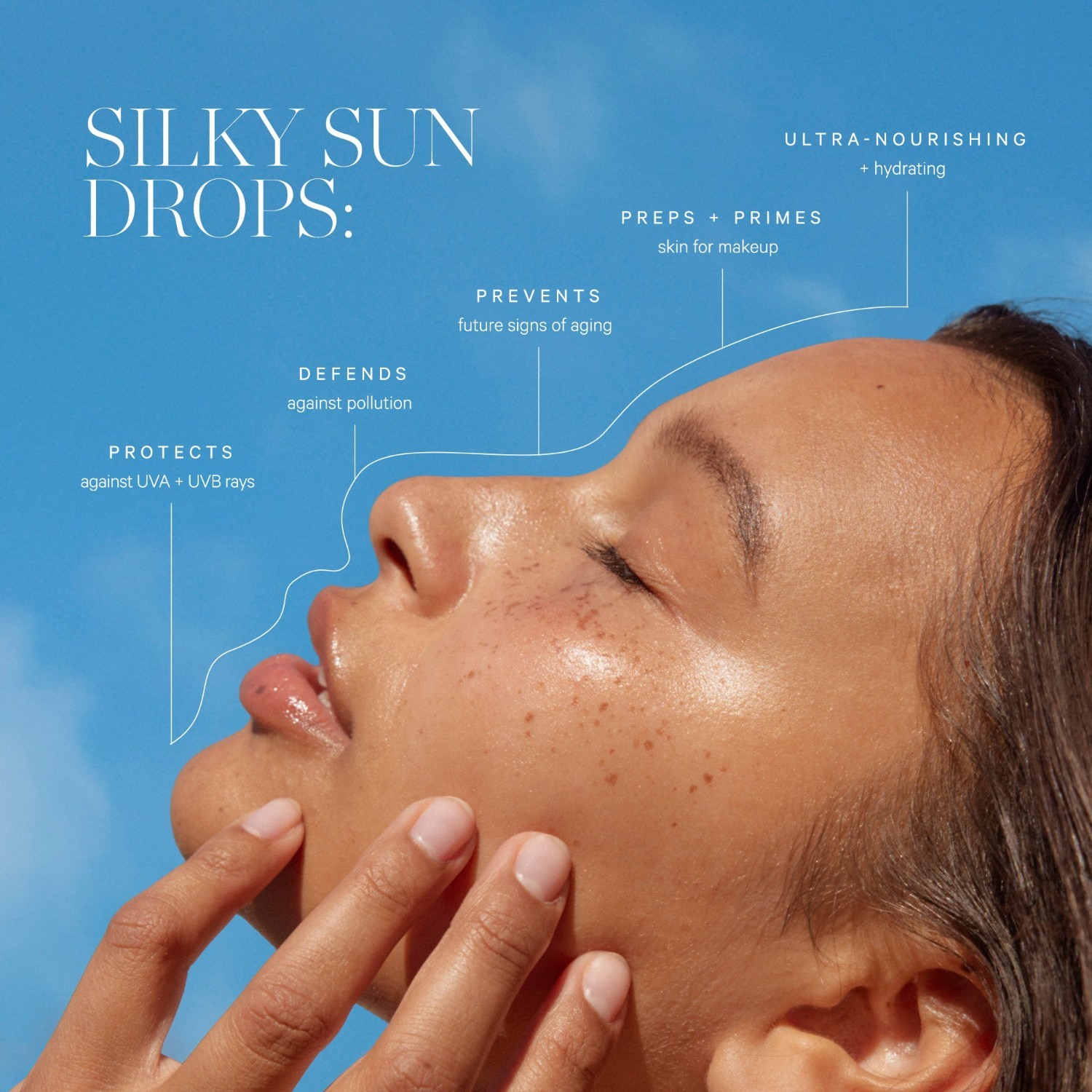 KORA Organics Serum proti staranju Silky Sun Drops 100% mineralni serum za zaščito pred soncem - 30 ml