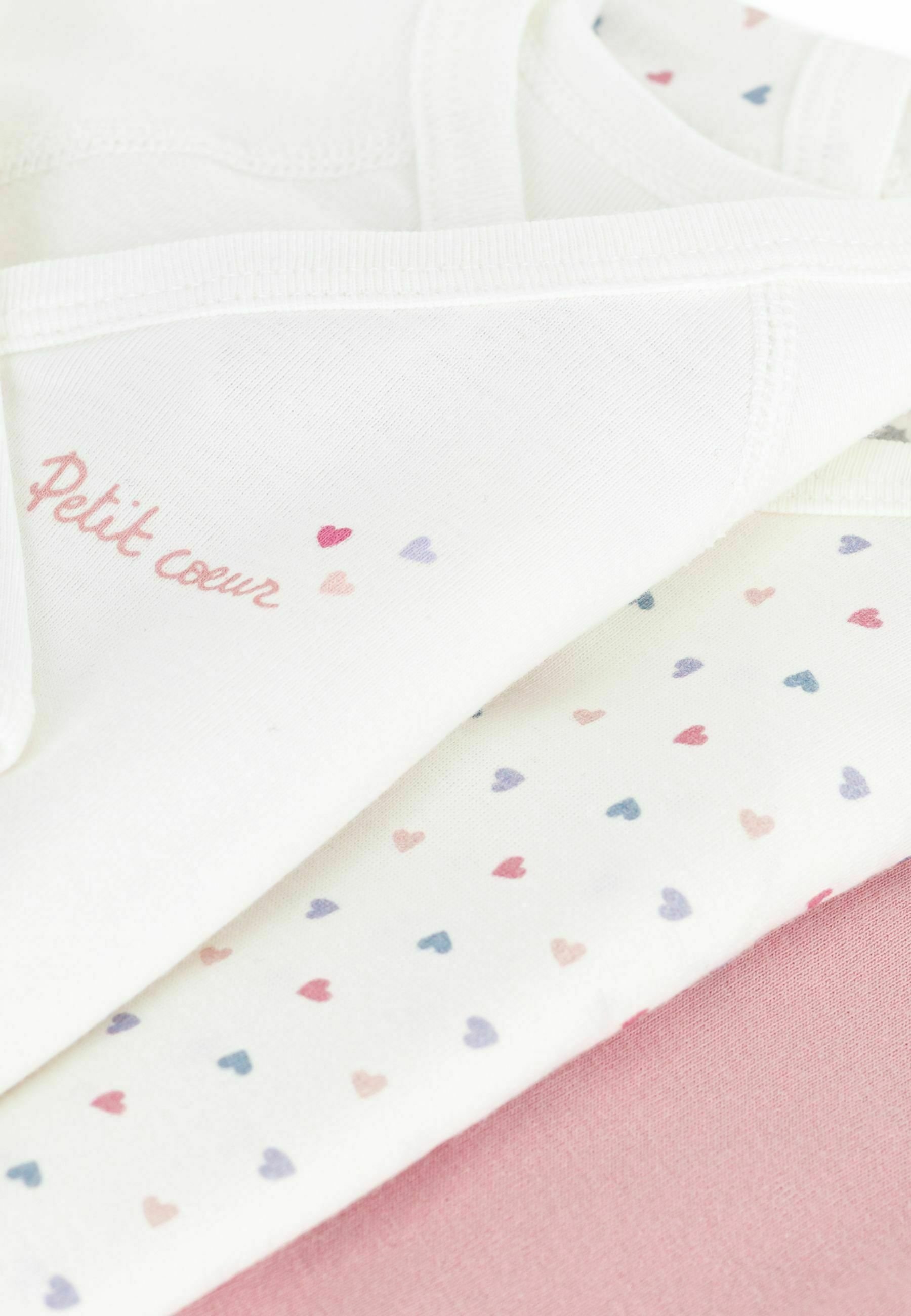 Petit Bateau 3 PACK - Body - wit roze