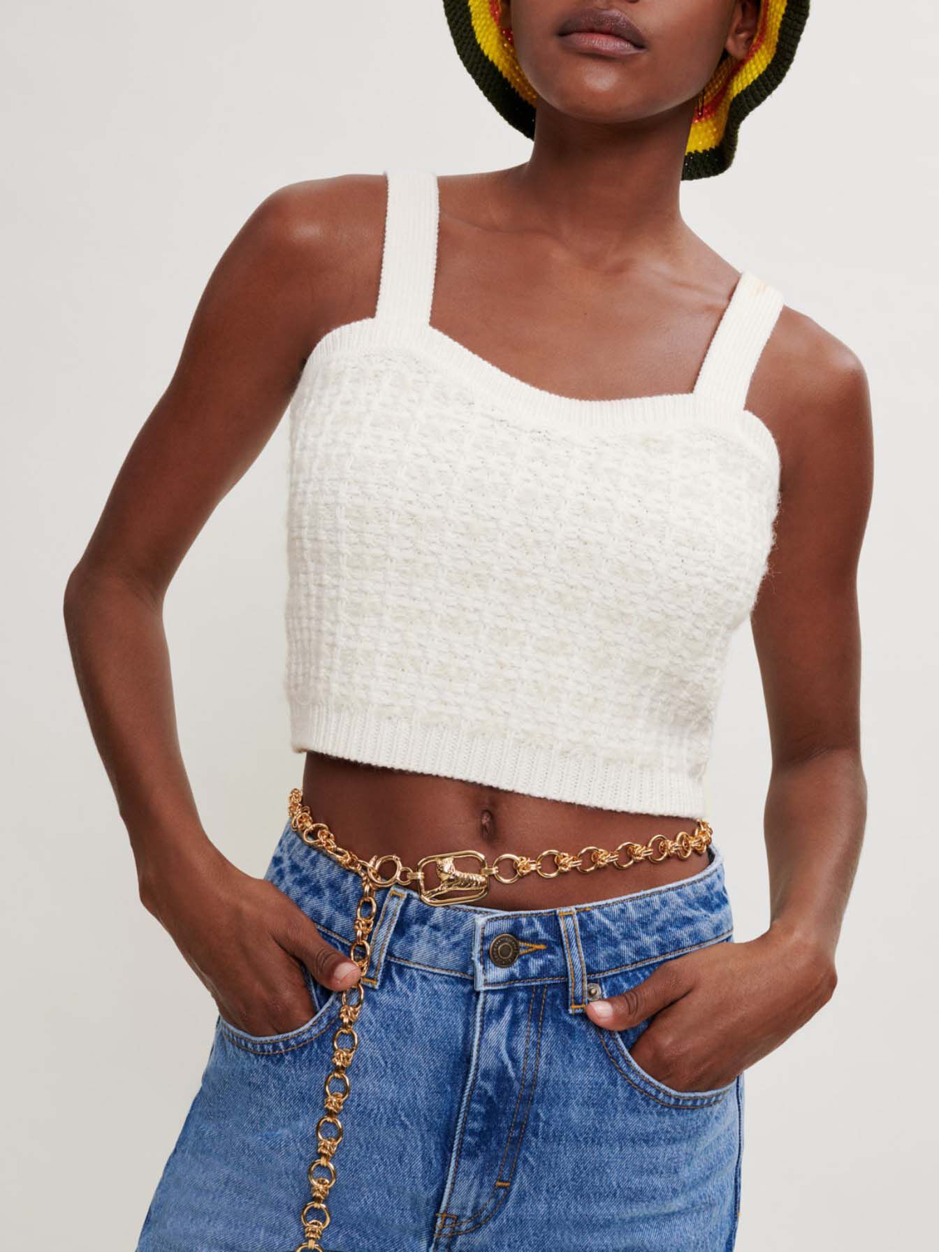 Top tricotat în stil tweed - Raw