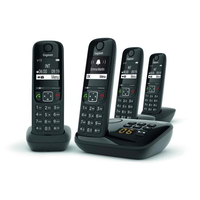 Teléfono con cable GIGASET AS690 A Quattro negro