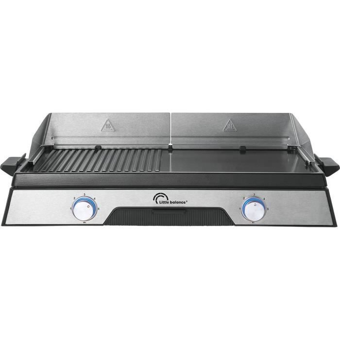 Plancha eléctrica LITTLE BALANCE - 8735 - Superficie de cocción de 50x30 cm - Revestimiento microcerámico sin PFAS - 2200 W