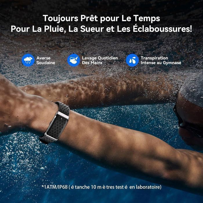 Pulsera inteligente WENZYLIQUOX - Pulsera inteligente sin pantalla - Monitorización continua de frecuencia cardíaca y SpO₂ - 35 días de duración de la batería - Resistencia al agua IP68