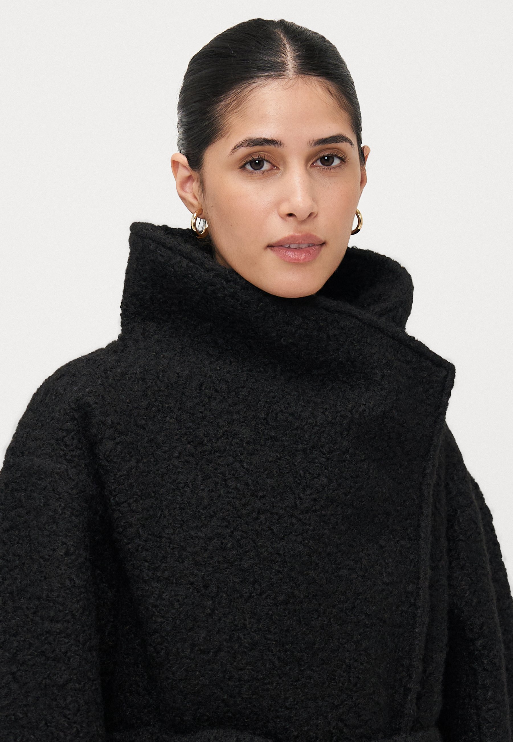 Gina Tricot Petite Lange Jas - Klassieke jas - zwart