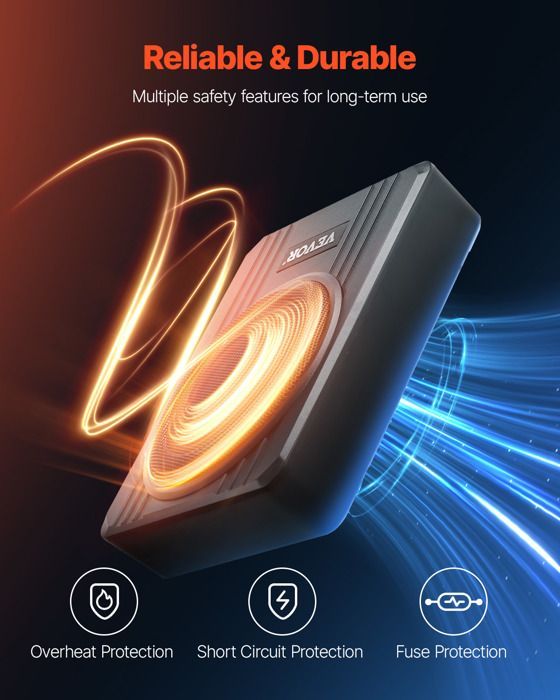 Subwoofer per auto VEVOR da 400 W da installare sotto il sedile - Altoparlante sottile per bassi, 203 mm