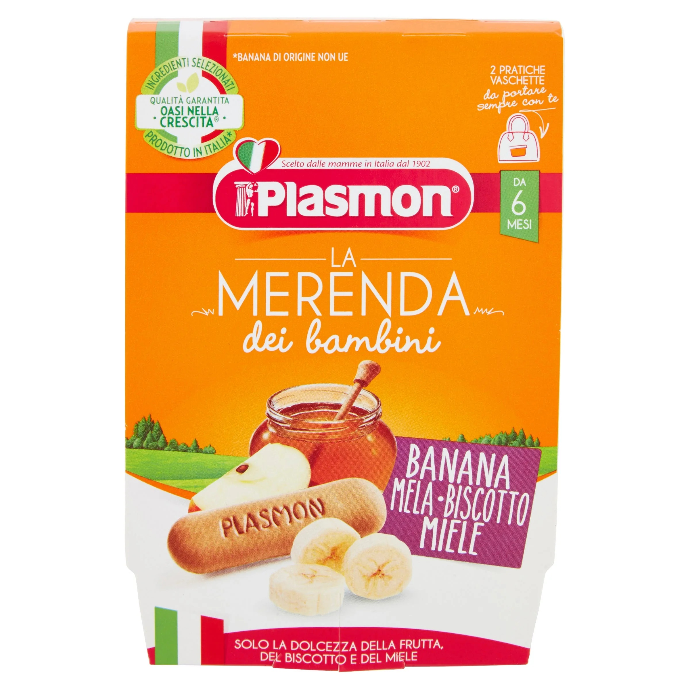 PLASMON Kindersnack banaan-appel-koekje-honing 2 x 120 g Babyvoeding