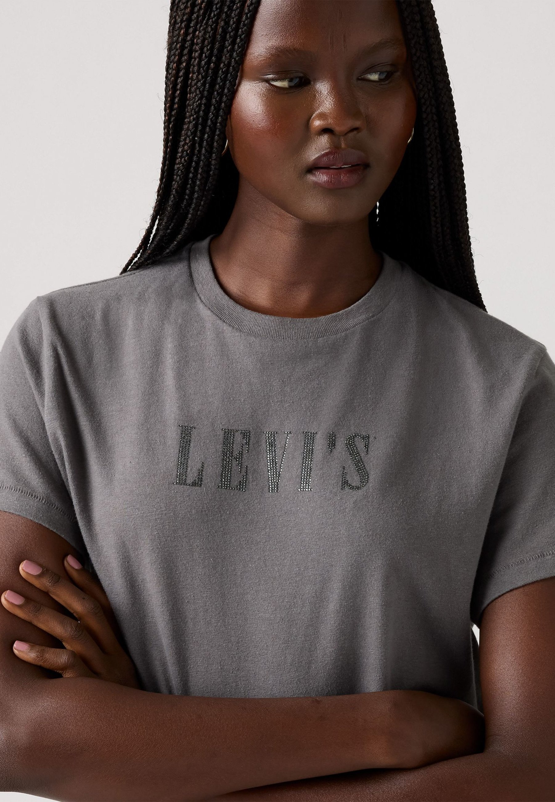 Levi's® GRAPHIC CLASSIC TEE - T-shirt met print - gerookte parelmoer