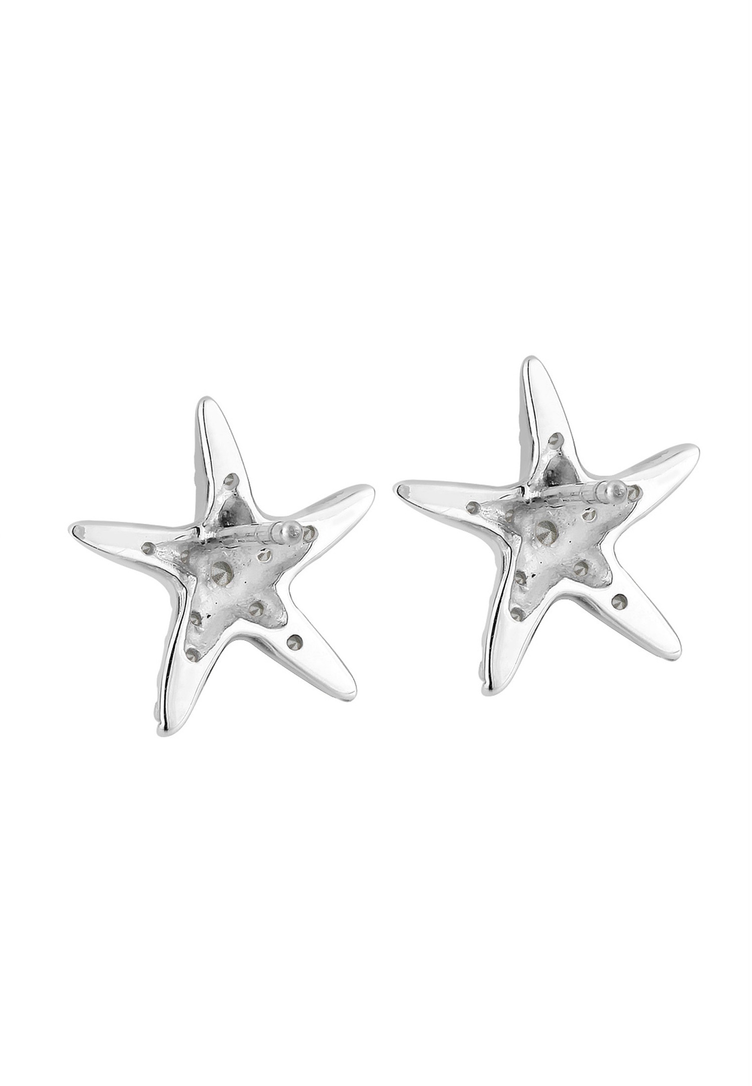 Elli Femmes Clous d'oreilles Étoile de Mer Plage avec Cristaux en Argent Sterling 925