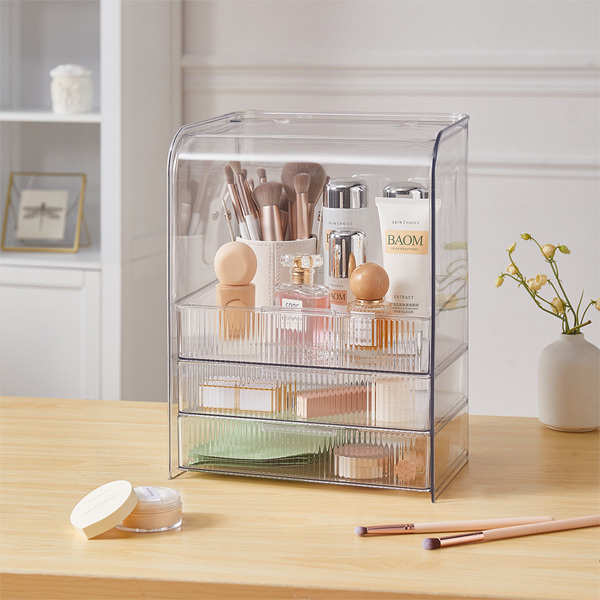 Livingandhome 3-szintes kozmetikai rendszerező - átlátszó
