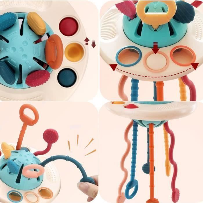 Juguetes sensoriales para bebés de 12 a 18 meses, juguetes Montessori con forma de ovni hechos de silicona de grado alimenticio para bebés de 1 año en adelante.
