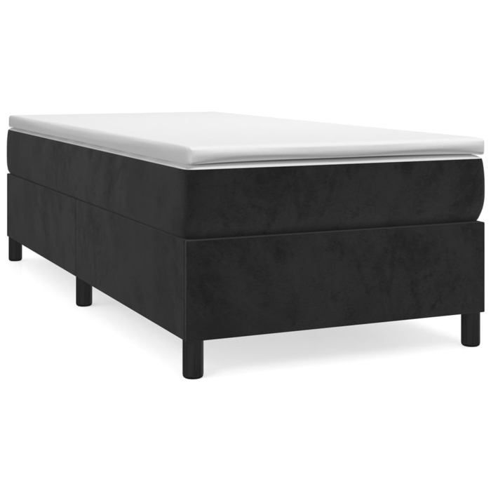 Bedframe met matras - Maison Exclusive - Zwart - 80x200 cm - Fluweel - Maximale ontspanning
