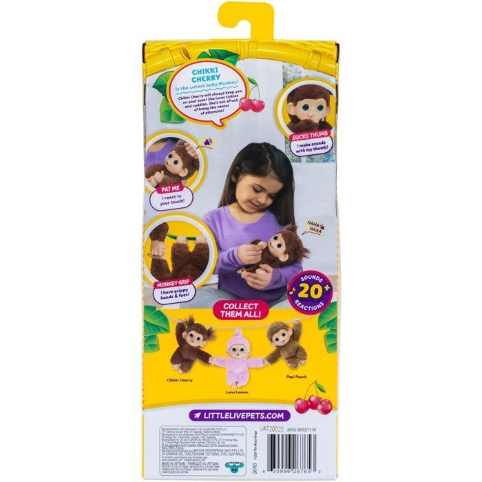Pluche speelgoed - LITTLE LIVE PETS - Mijn mini-aapje - Bruin - Geschikt voor kinderen vanaf 4 jaar
