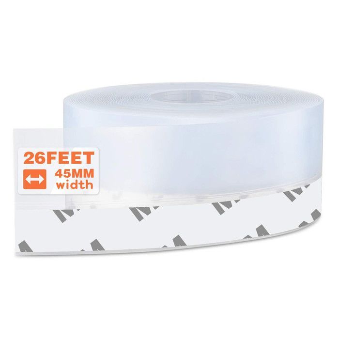 Silicone door seal - ULISEM - 26 feet - Transparent - 45 mm - Insect repellent - Waterproof - Soundproof