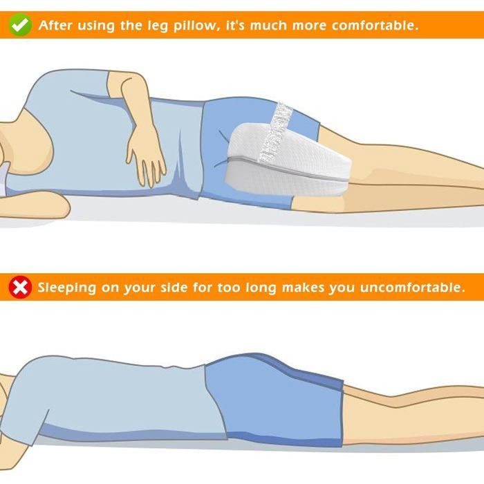 Almohada ortopédica para piernas, almohada entre las piernas para dormir, alivio de la ciática, dolor de piernas