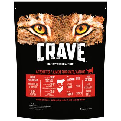 CRAVE Droogvoer voor volwassen katten met rundvlees en kip