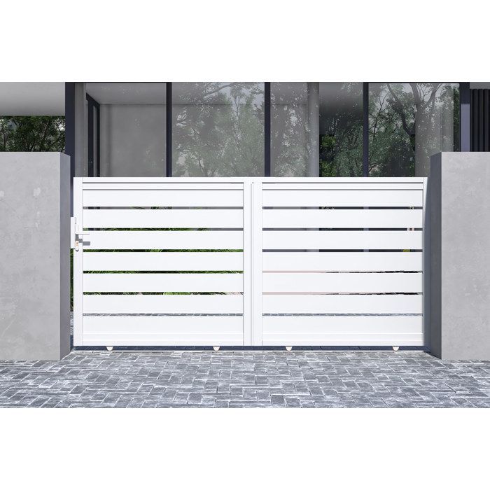 Casanoov 3m Vogel sliding gate, 140cm high + 2 posts, 190cm high, white aluminum
