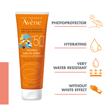 Avène Sun Care Lotion for Children SPF 50 solkremmelk for ansikt og kropp, 250 ml