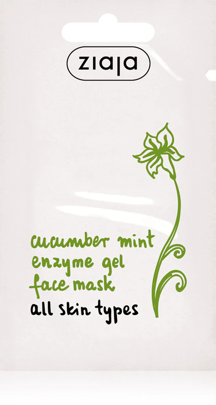 Ziaja Komkommermasker met komkommer, munt, enzymatische papaïne en microgranules.