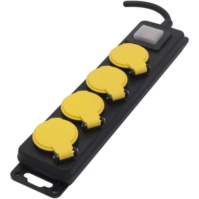Bloque impermeable con interruptor - CHACON - 4 x 16 A - 3 m (FR)