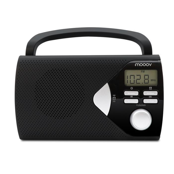 Radio portatile AM/FM con funzione sveglia - nera - MTERONIC 477205