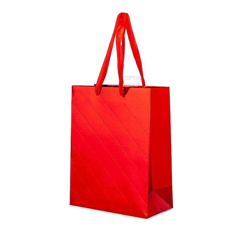 Gavepose medium 25,5x21,5x11 cm metallisk