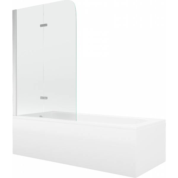 Wanna prostokątna Mexen Vega 150x70cm z obudową i parawanem 2-skrzydłowym