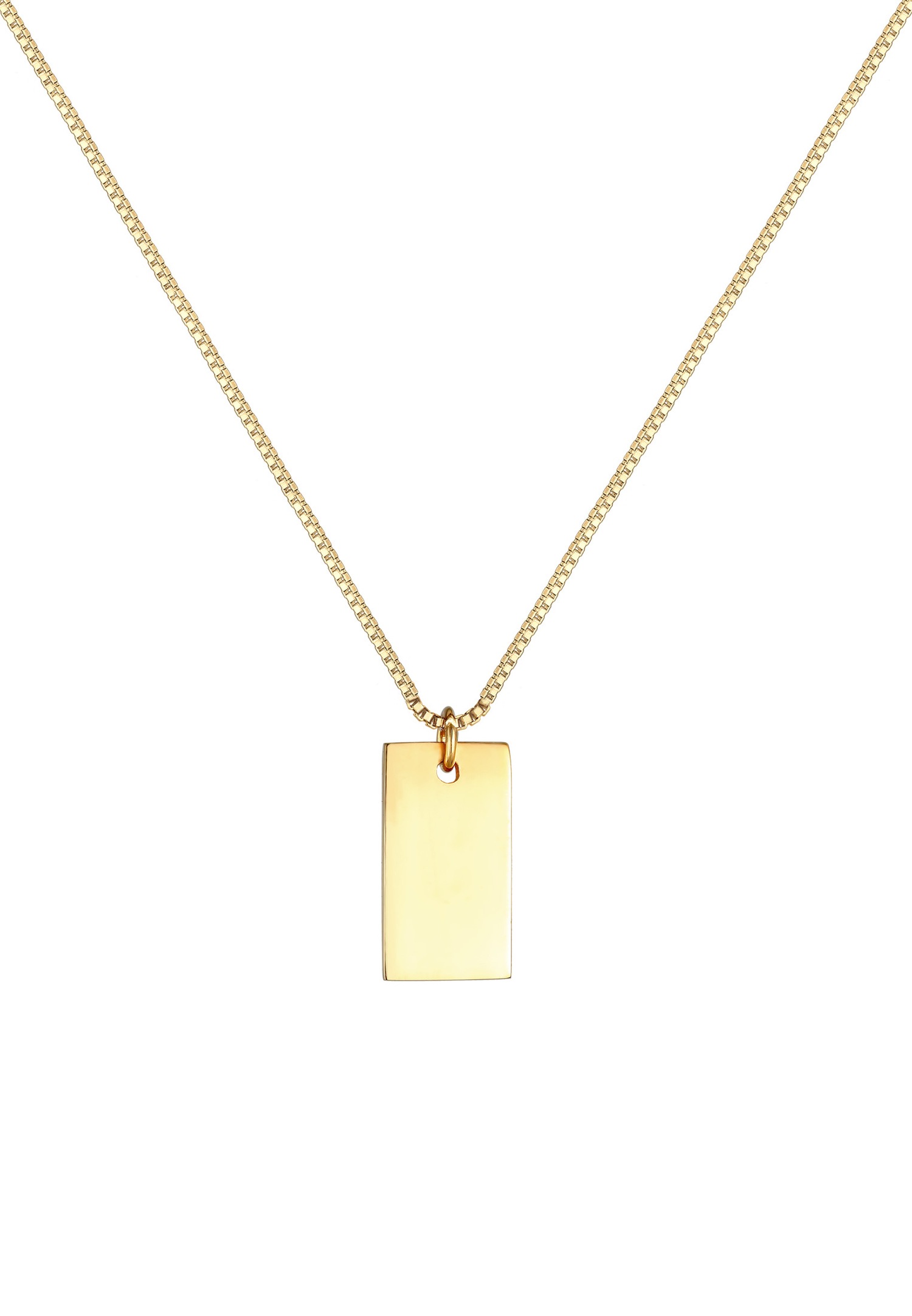 Elli Rectangle Pendentif Géo Basic Minimal Collier Femme - (925/1000) Argent