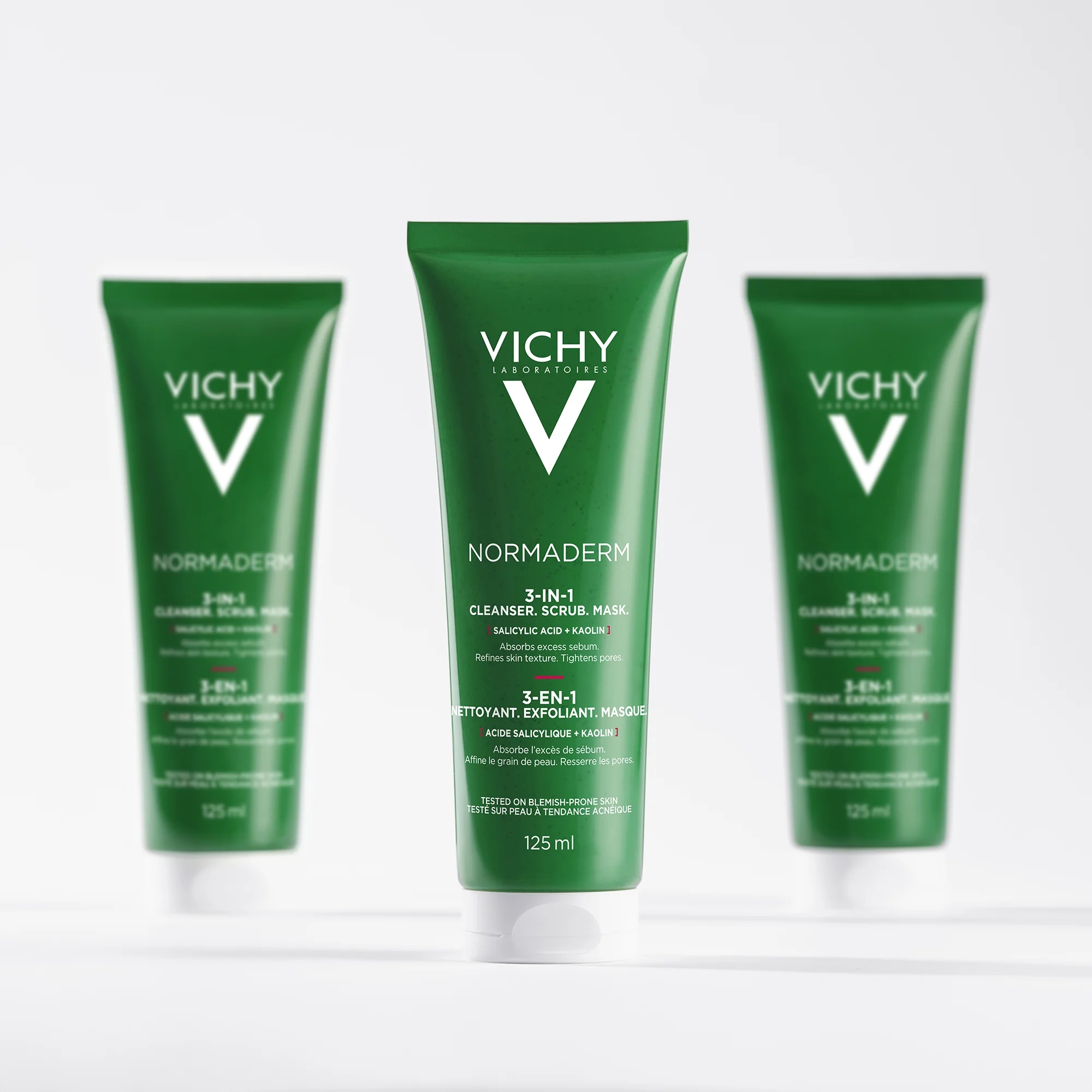 VICHY Vichy Normaderm 3-in-1 exfoliërend en reinigend product 125 ml