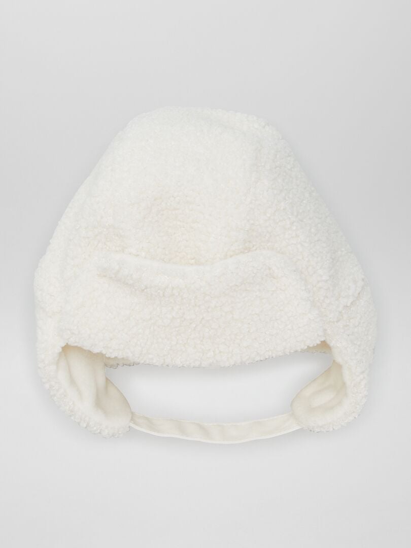 Czapka z futra Sherpa - biała
