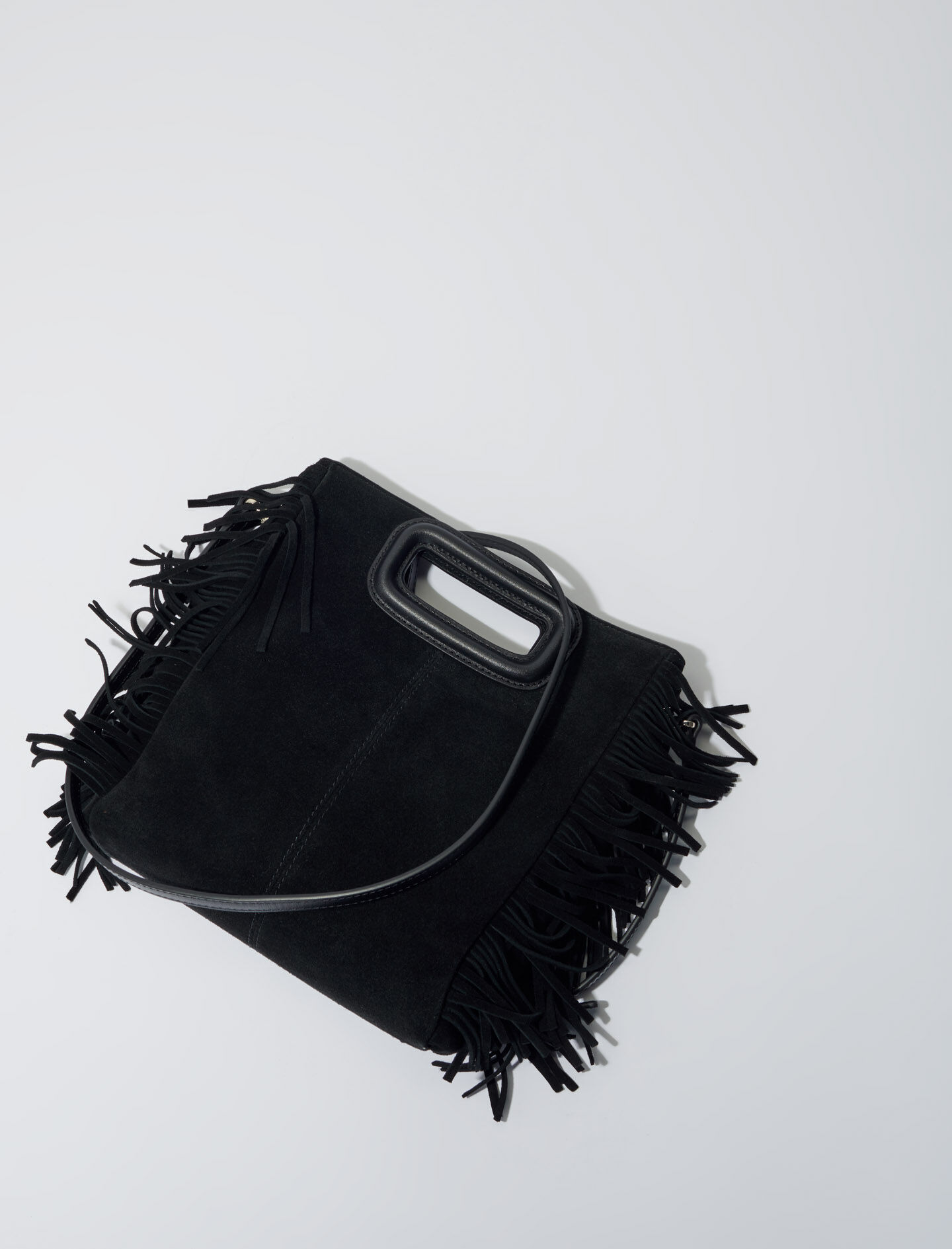 Suède tas maat M met studs - Zwart