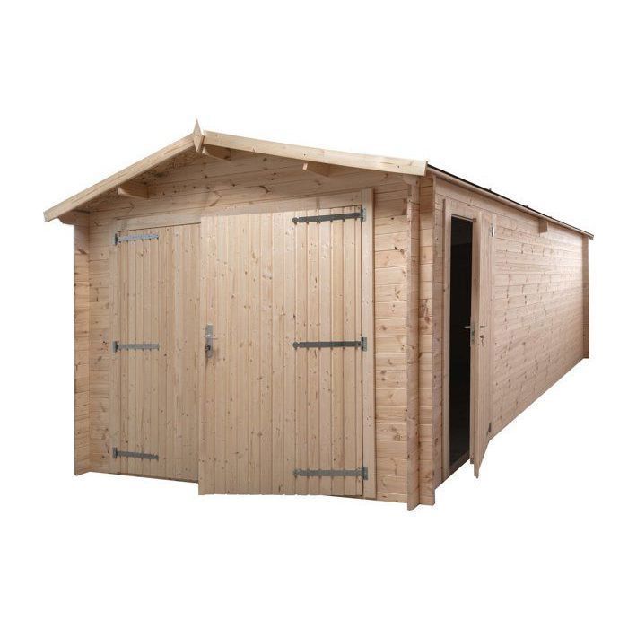 Houten garage, 28 mm dik, bruikbare oppervlakte 17,42 m², INT013