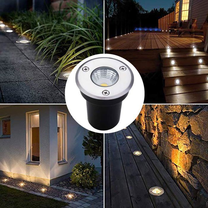 Foco empotrable de suelo para exteriores AIMOONSA - 4x5W - 12-24V - IP67 - Blanco cálido