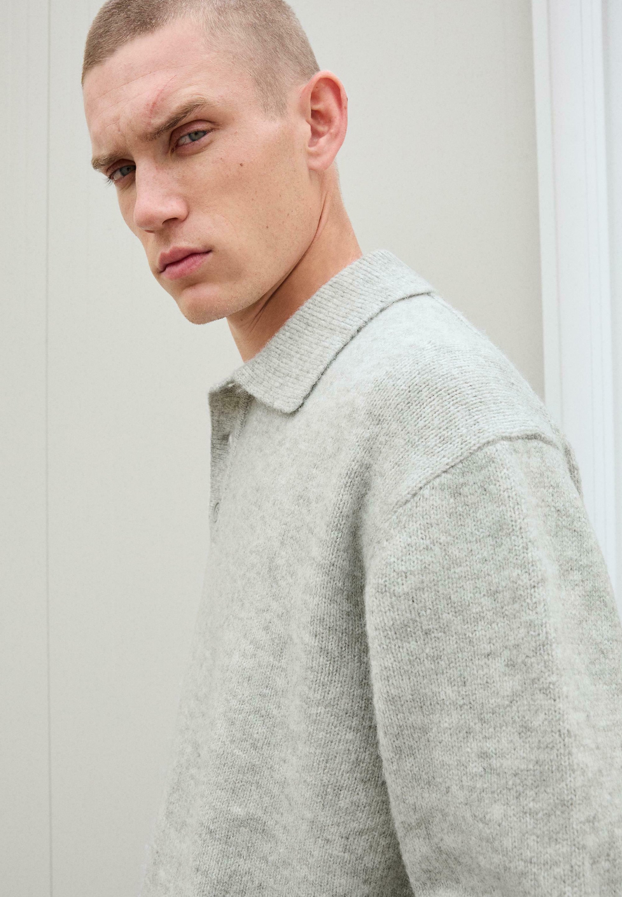 Bershka COLLAR - Maglione - grigio