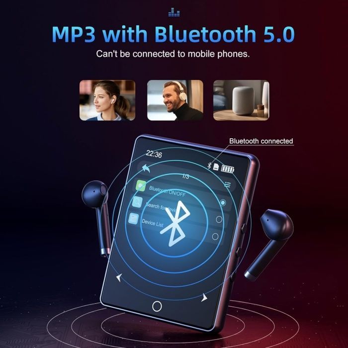 Touchscreen MP3/MP4-speler - OUIZ - D26 - 64 GB - Bluetooth 5.3 - 2,8-inch touchscreen