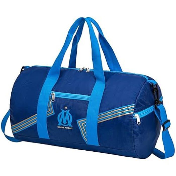 Sac de Sport polochon - OLYMPIQUE DE MARSEILLE - Collection Officielle - Nylon de haute qualité - Bleu