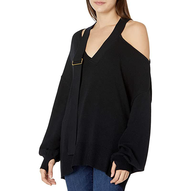 Pull ample à col en V et boucle The Drop Women @lucyswhims