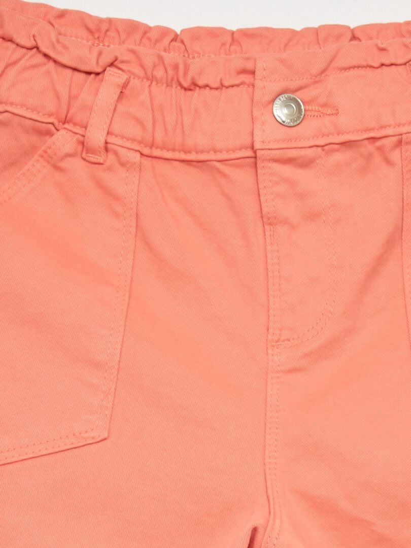 Papieren broek met zakken - ORANJE