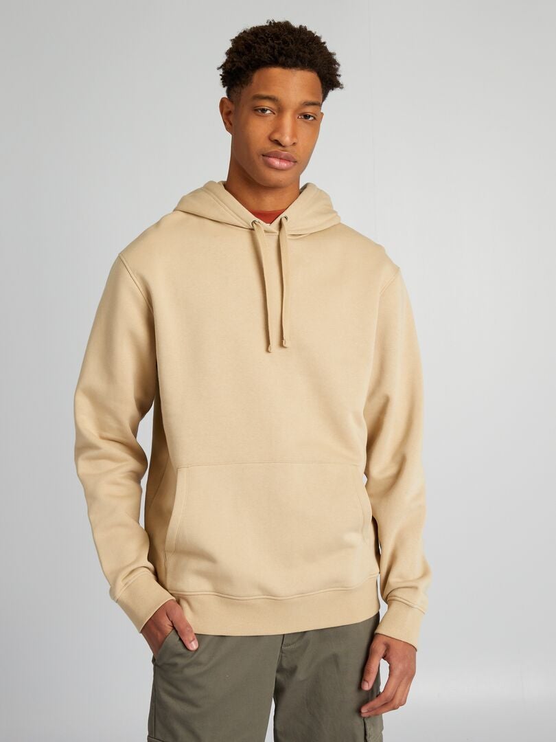 Fleece hoodie voor personen langer dan 190 cm - Beige