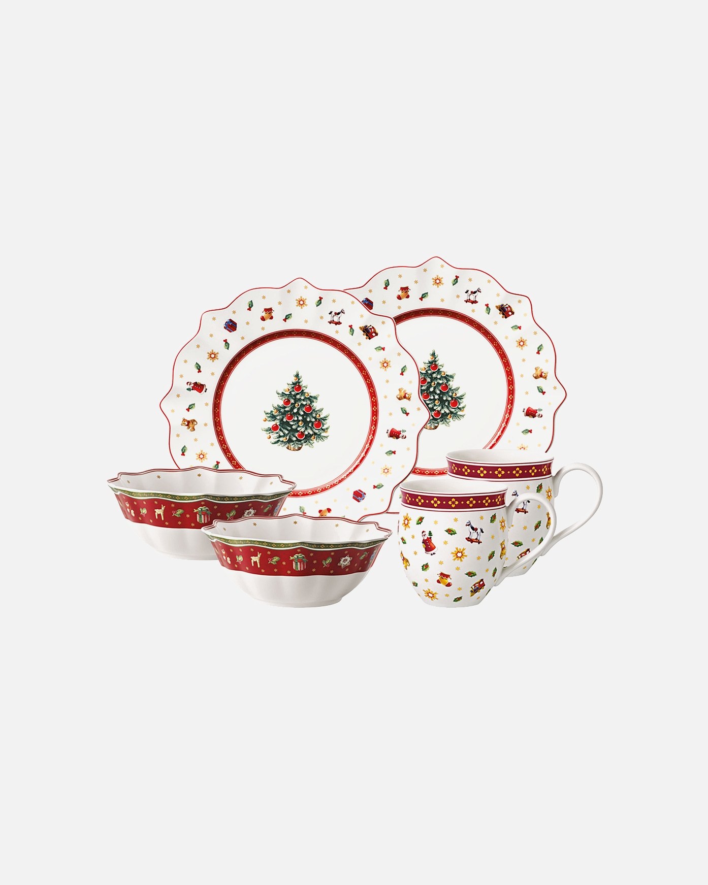 Villeroy & Boch set posuđa za večeru „Doručak za 2 osobe“, bijeli, 6-dijelni; „Zabava s igračkama“ – 1-dijelni