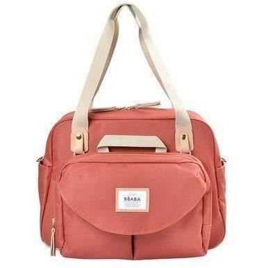 Bolso cambiador BEABA Geneva II, modular, gran capacidad, múltiples compartimentos, bolsillo frontal extraíble, terracota.