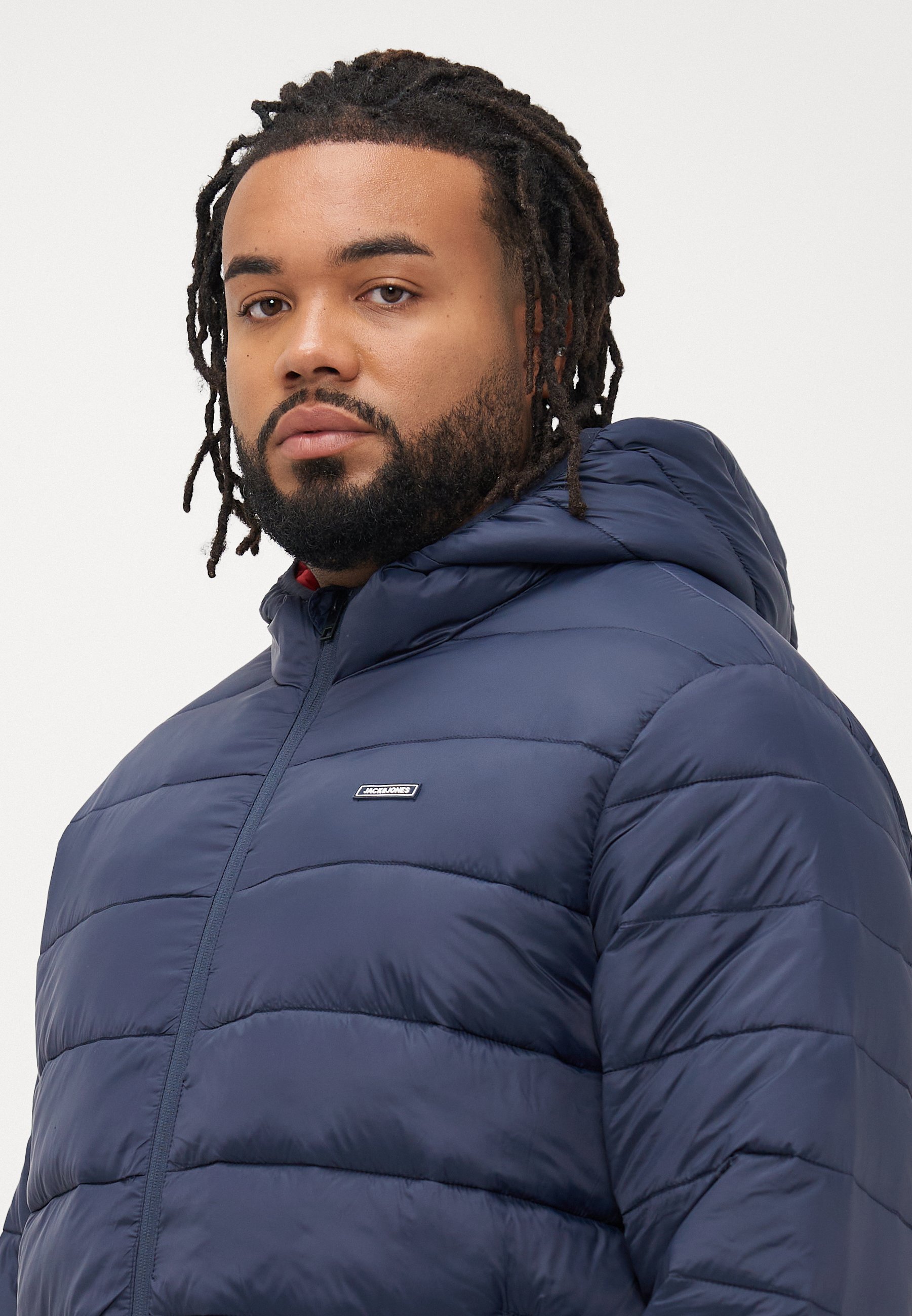 Jack & Jones JJVINCENT PUFFER HOOD - Lichte jas - marineblauw